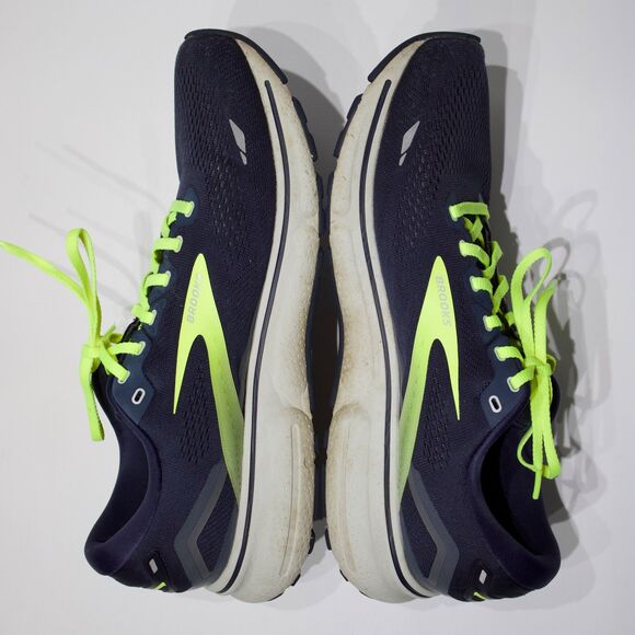 Brooks Ghost 15 Running Walking Shoes Navy Blue Neon Yellow Men Size 12D main image 4
